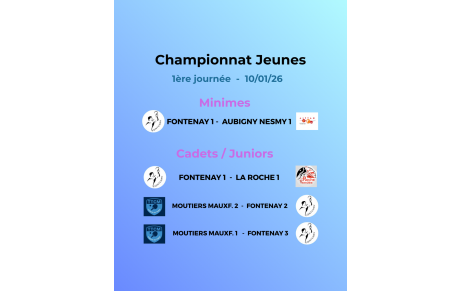 Championnat jeunes 1ère journée