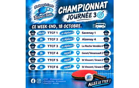 3ème journée - Championnat Séniors